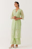 Pistachio Green Silk Organza Embroidered Kurta Set