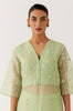 Pistachio Green Silk Organza Embroidered Kurta Set