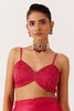 Fuchsia Pink Satin Organza Saree