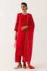 Ruby Red Dori and Sequins Embroidered Kurta Set