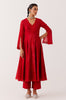 Ruby Red Silk Chanderi Dori Embroidered Anarkali Set