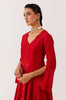 Ruby Red Silk Chanderi Dori Embroidered Anarkali Set