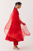 Ruby Red Silk Chanderi Dori Embroidered Anarkali Set