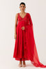 Ruby Red Dori and Sequins Embroidered Anarkali Set