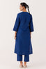 Royal Blue Cotton Silk Blend Dori Embroidered Kurta Set