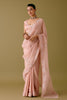 Onion Pink Sequined Organza Saree