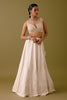 Ivory Embroidered Silk Satin Lehenga