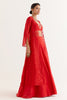 Ruby Red Satin Lehenga and Embroidered Jacket Set