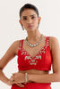 Ruby Red Satin Lehenga and Embroidered Jacket Set