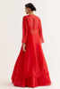 Ruby Red Satin Lehenga and Embroidered Jacket Set