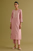 Pink Cotton Silk Blend Dori Embroidered Kurta Set