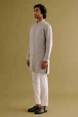 Grey Front-Open Kurta Set