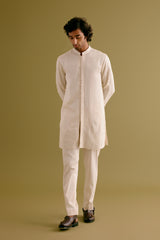 Ivory Front-Open Dori Embroidered Kurta Set