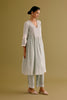 Ash Blue Cotton Silk Blend Dori Embroidered Kurta Set