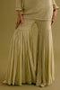 Olive Green Embroidered Georgette Gharara Set