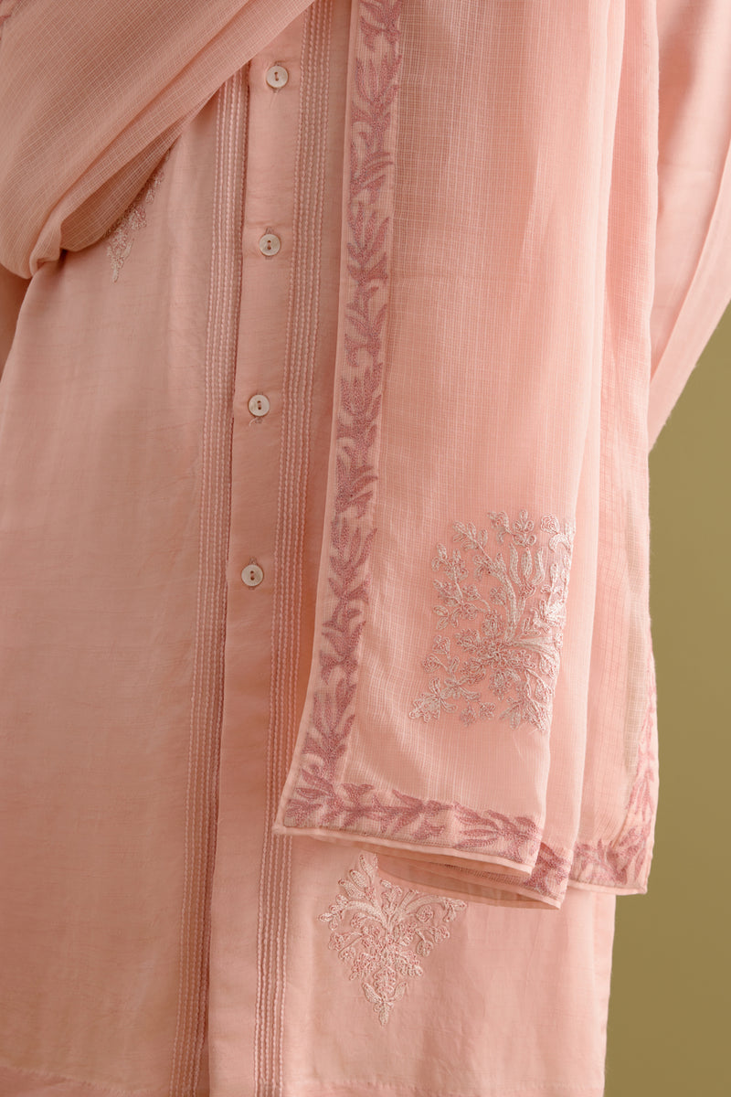 Blush Pink Dori Embroidered Stole