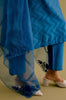 Royal Blue Cotton Silk Blend Block Printed Kurta Set