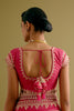 Fuchsia Pink Embroidered Georgette Organza Saree