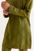 Olive Green Block Printed Dori Embroidered Kurta Set