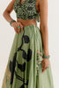 Olive Green Hand-Painted Lehenga Set