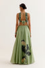 Olive Green Hand-Painted Lehenga Set