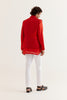 Red Kurta with Embroidered Bundi Set