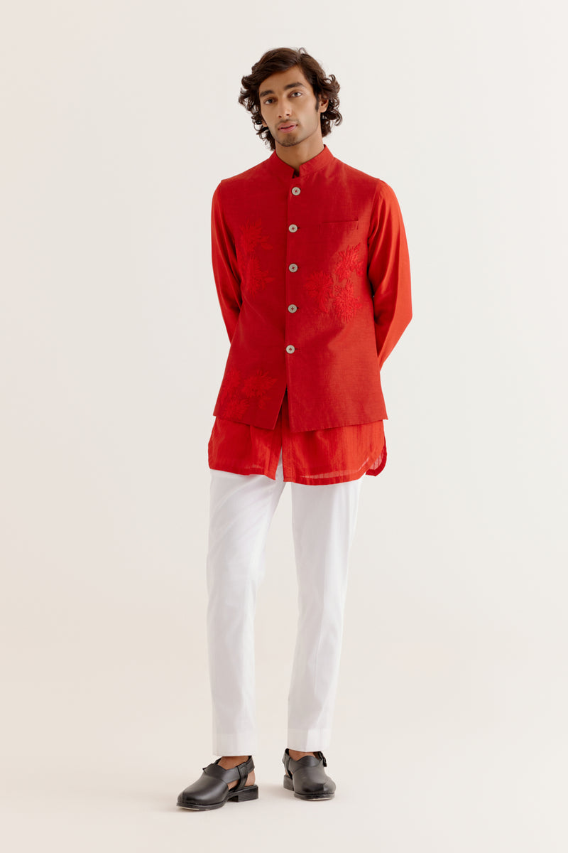red kurta dress Masaba Red Spring Blossom Kurta S / Without Churidar