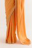 Orange Embroidered Satin Saree