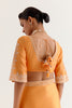 Orange Embroidered Satin Saree