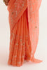 Coral Embroidered Organza Saree