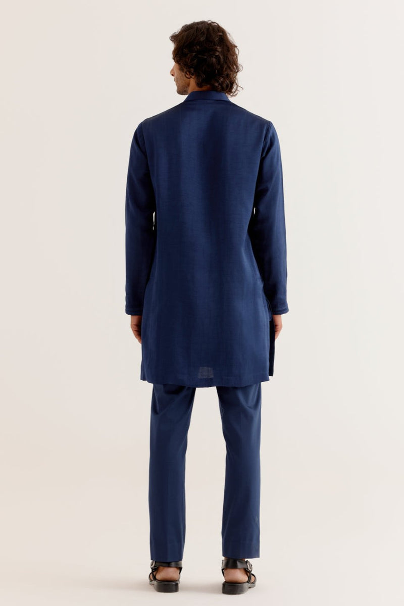 Dulquer Salman in Royal Blue Front-Open Kurta Set XX-LARGE Dulquer Salman in Royal Blue Front-Open Kurta Set XX-LARGE