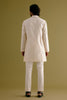 Ivory Block Printed Dori Embroidered Kurta Set
