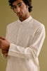 Ivory Block Printed Dori Embroidered Kurta Set