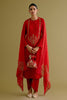 Ruby Red Dori and Sequins Embroidered Kurta and Dhoti Set