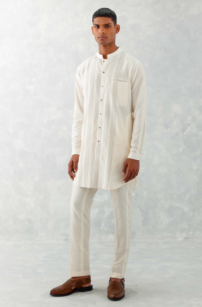 Ivory Pintuck Short Shirt Kurta Set