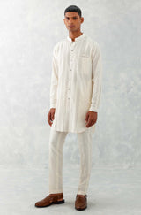 Ivory Pin Tucks Short Shirt Kurta Set