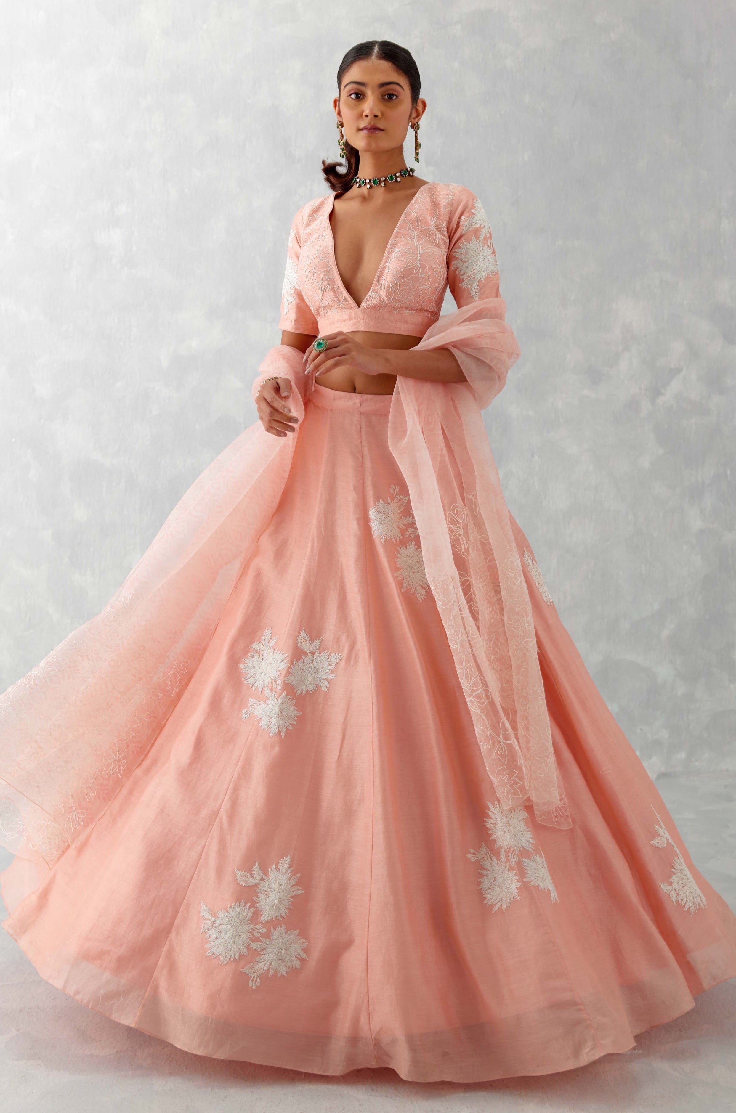 Kateprom Long Sleeve Prom Dresses Pearl Pink Ball Gown Long Floral Fai   kateprom