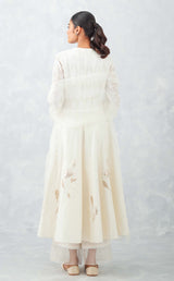 Ivory Embroidered Chanderi Anarkali Set (RTS)