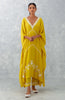 Yellow Embroidered Muslin Kaftan Set