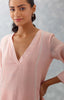 Jyotika Saravanan in Blush Pink Embroidered Chanderi Kurta Set