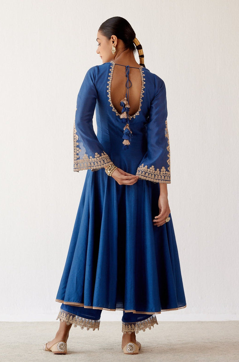 Blue Dori Embroidered Anarkali Set (RTS)