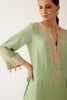 Rashmika Mandanna in Green Dori Embroidered Kurta Set