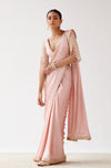 Wamiqa Gabbi in Blush Pink Embroidered Satin Saree