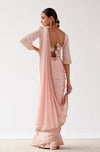 Wamiqa Gabbi in Blush Pink Embroidered Satin Saree