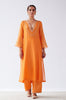 Samantha Ruth Prabhu in Orange Block Print Embroidered Kurta Set
