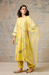 Mustard Chanderi Kurta With Pants (RTS)