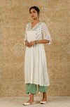 Off White Straight Embroidered Kurta Set (RTS)