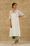Off White Straight Embroidered Kurta Set (RTS)