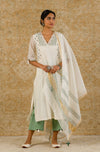 Off White Straight Embroidered Kurta Set (RTS)