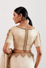 Beige Zardozi and Sequins Hand Embroidered Silk Organza Saree